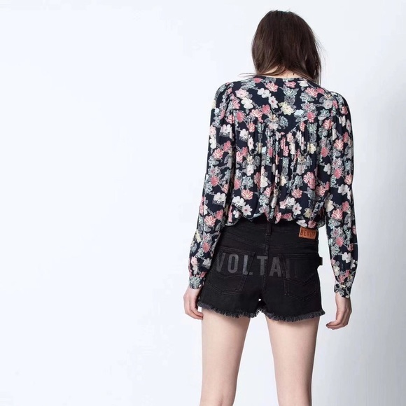 Zadig & Voltaire Tiffany Print Flower Tunic Blouse - Picture 5 of 6